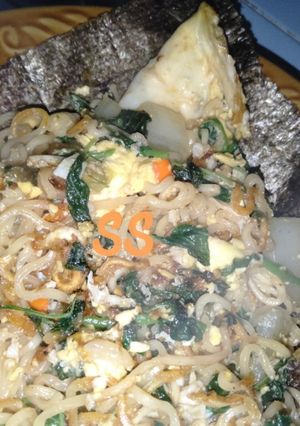 Foto resep Mi bayam nori rasa pecel