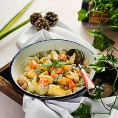 RUSSIAN SALAD with Indian twist A picture of RUSSIAN SALAD with Indian twist.