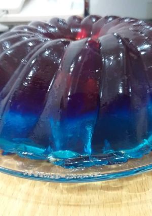 عکسی از دستور 🍓🍓ژله دورنگ توت فرنگی و بلوبری🍓🍓