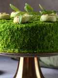 Pastel de té matcha