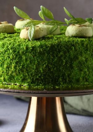 Una foto de Pastel de té matcha