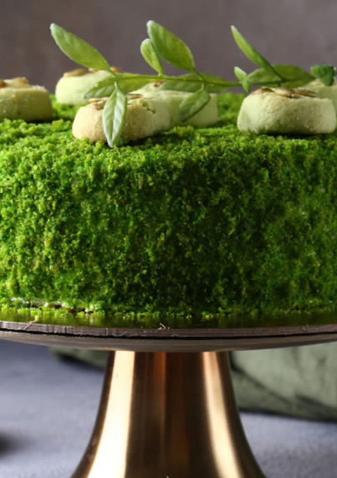 Una foto de Pastel de té matcha