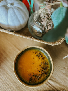 Una foto de Crema de calabaza asada