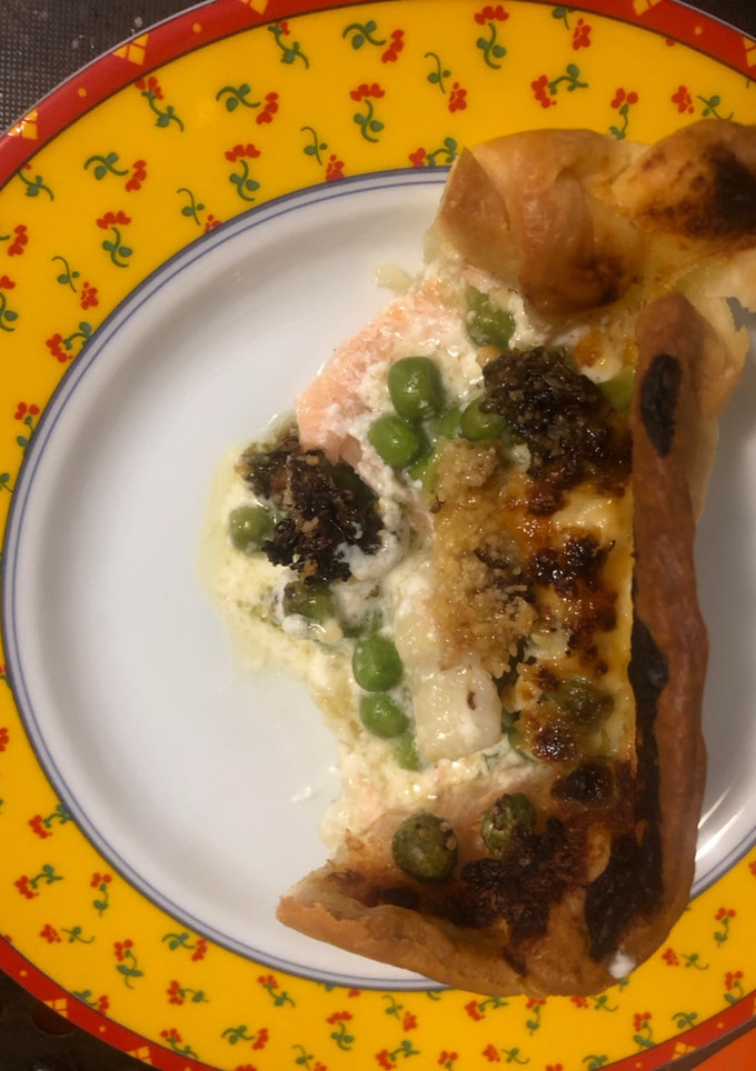 Una foto de Tarta de mascarpone con salmón ahumado