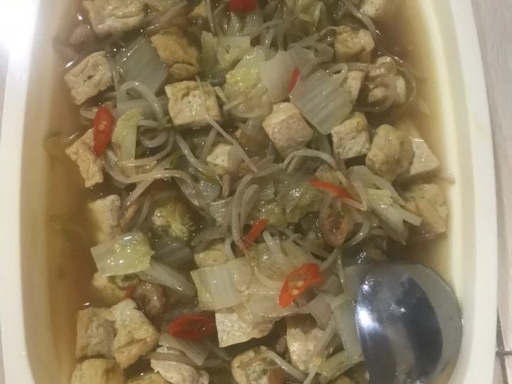 Cara Gampang Membikin Resep Tumis tahu, toge, sawi putih + ebi yang Sempurna Anti Ribet, Sempurna