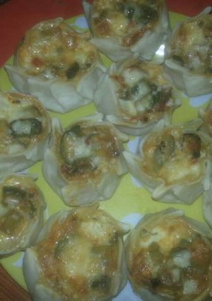 Una foto de Canastitas de zapallitos y queso