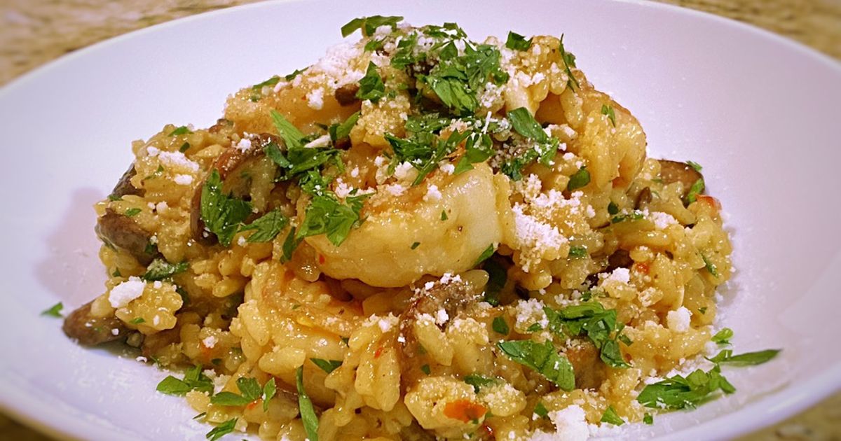 Resep Shrimp and mushroom risotto Enak, Praktis, dan Mudah Dibuat - foto hasil masakan Resep Shrimp and mushroom risotto Enak, Praktis, dan Mudah Dibuat - foto hasil masakan