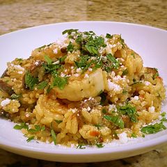 A picture of Shrimp and mushroom risotto.