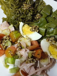 Una foto de Ensalada de judías verdes y kale