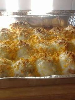Una foto de Huevos Rellenos de carne con belchamel