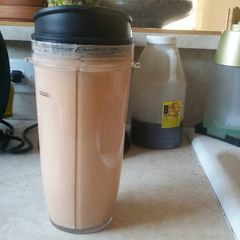 A picture of High protein ginger carrot mango smoothie.
