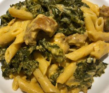 Popular Cuisine Creamy Pumpkin  Sausage and Kale  Pasta  Practical Delicious