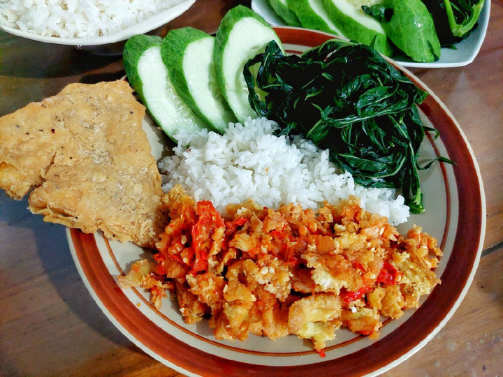 Resep Telur geprek crispy yang Enak