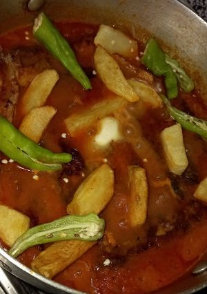 A picture of Kebab karahi.