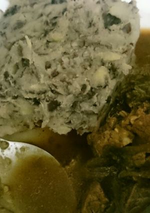 A picture of Mashed njahi and meat stew. #Localfoodcontest_ Nairobi_north.