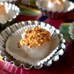 A picture of Khoya stuffed lychees.