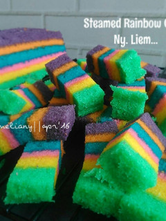 Foto resep Steamed Rainbow Cake Ny. Liem