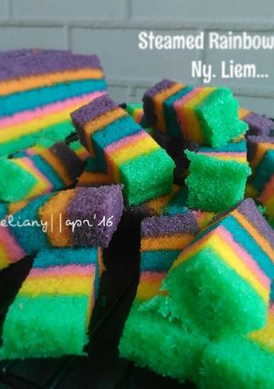 Foto resep Steamed Rainbow Cake Ny. Liem