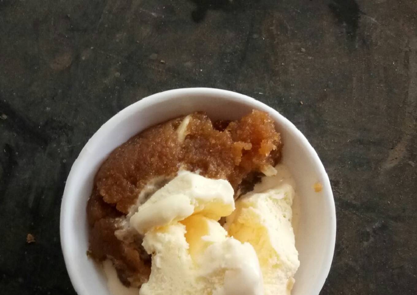 Ice cream with moong dal halwa