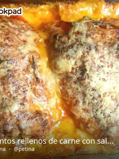 Una foto de Pimientos rellenos de carne gratinados