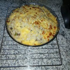 Baked spaghetti A picture of Baked spaghetti.