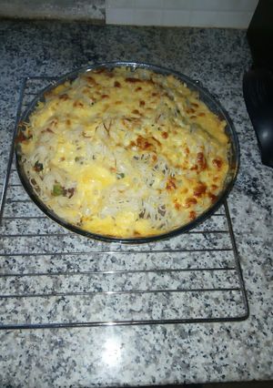 A picture of Baked spaghetti.