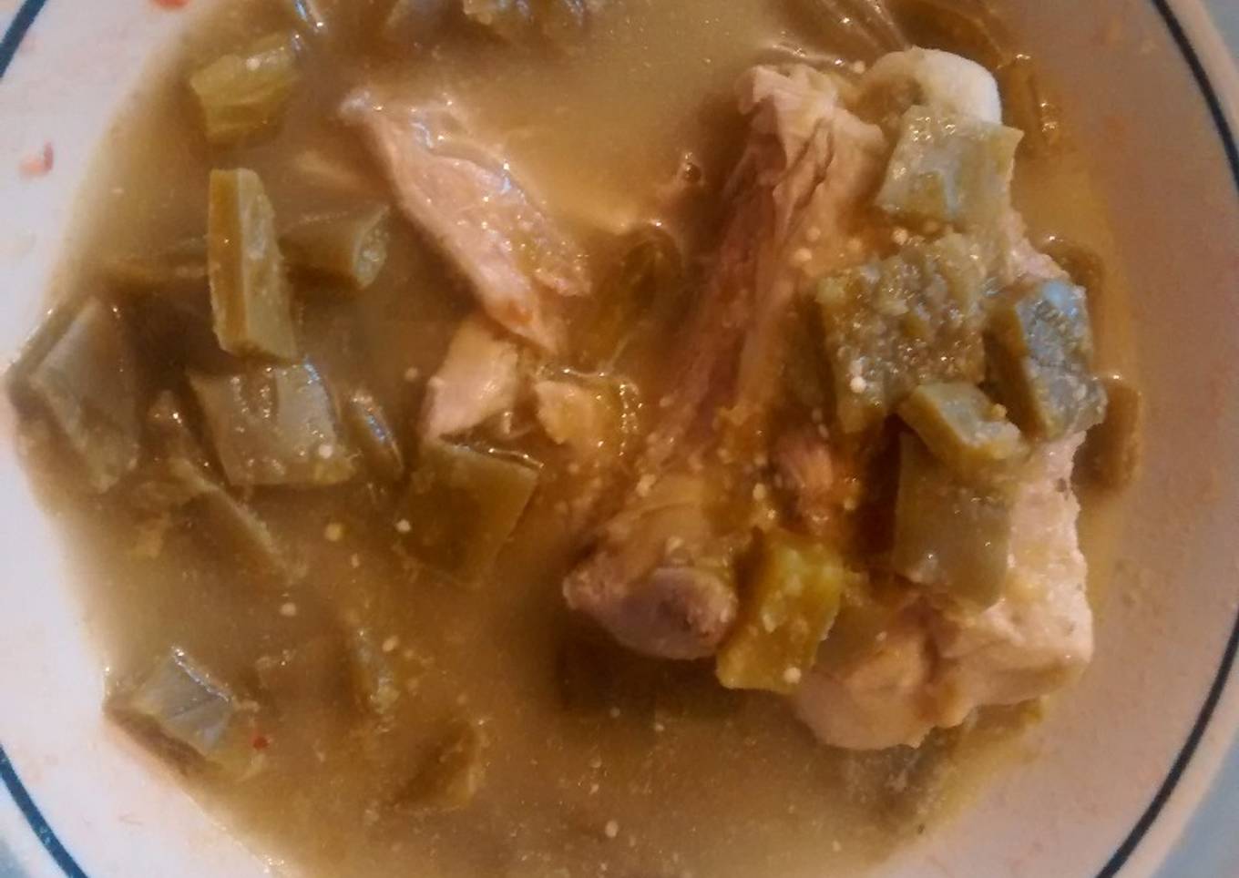 Salsa verde con nopales y pollo