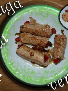 Una foto de Rollos de pechuga de pollo rellenos