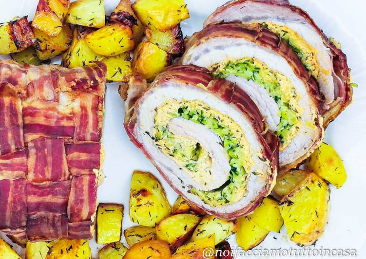 Simple Way to Prepare Homemade Rotolo di Lonza Farcito con Zucchine e Caprino