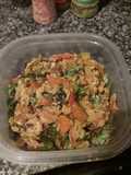 Shrimp, pasta & veg stirfry