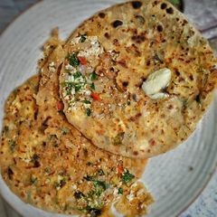 Paneer paratha A picture of Paneer paratha.