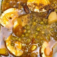 A picture of Alu Matar Shorba.