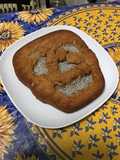 Gâteau « monstre » à la farine de châtaigne et jus de pêches de vigne