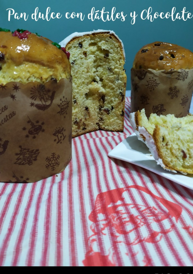 Una foto de Pan dulce c/dátiles y chispas de choco. (original del Crandon)