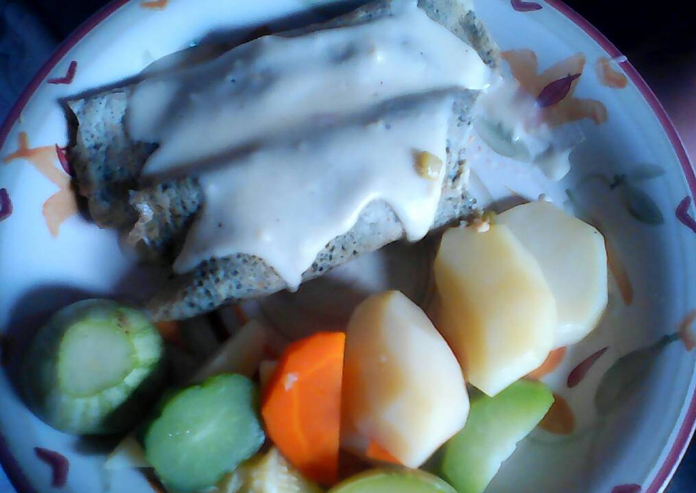 Crepes de espinaca rellenas de pollo