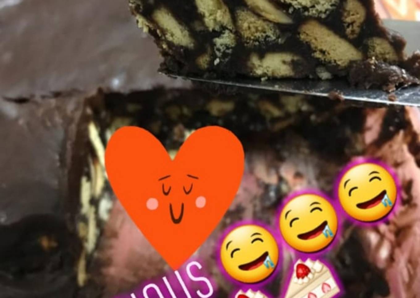 No bake chocolate biscuit cake