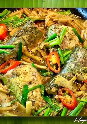 Hình của món Cá Bạc Má Kho Măng.