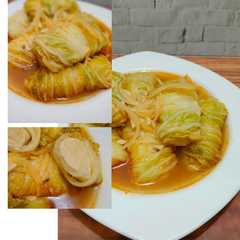 A picture of Sawi Gulung Ayam Udang.