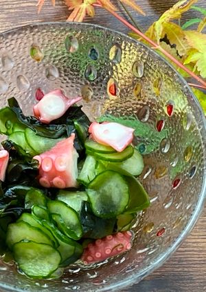 A picture of Japanese Vinegar Octopus and Cucumber.