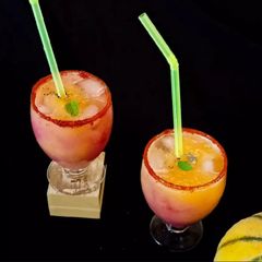 Muskmelon pomegranate juice A picture of Muskmelon pomegranate juice.