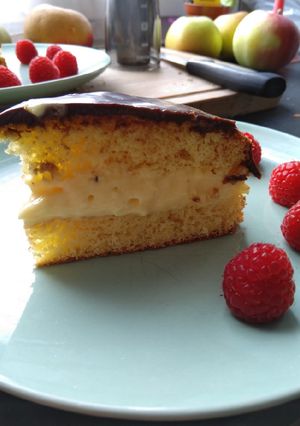 Une photo de Boston cream pie