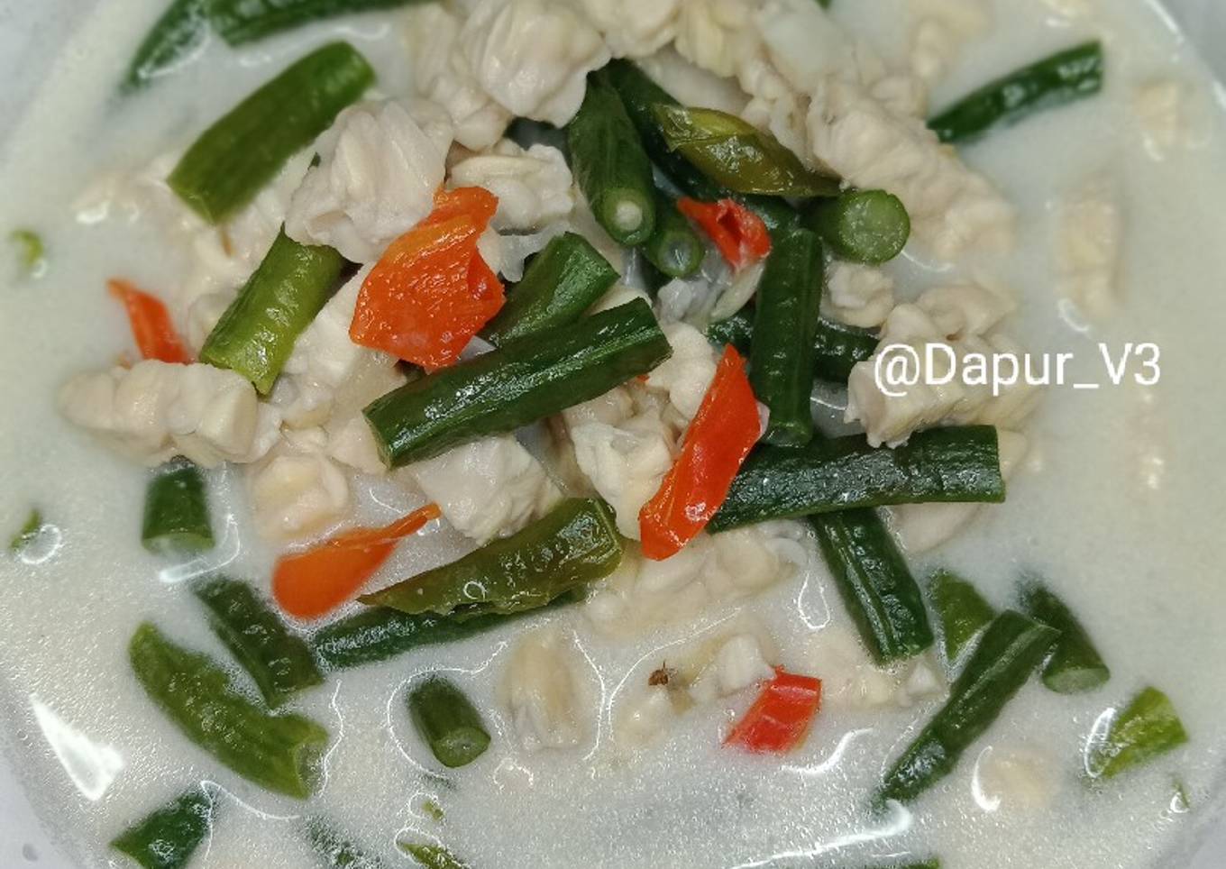 Sayur lodeh kacang panjang dan tempe