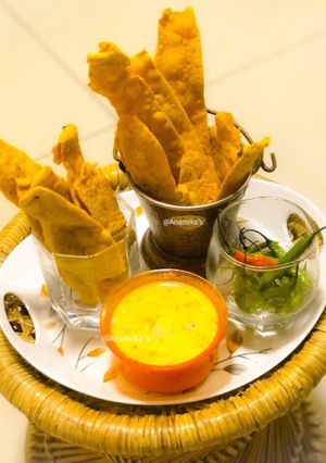 A picture of Gujarati: Fafda-Basundi (Mango).