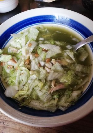 Una foto de Pozole verde de trigo