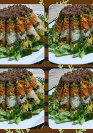 صورة لوصفة تورتة الأرز الملون