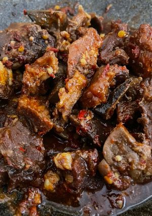 Foto resep Oseng daging kambing kecap pedas