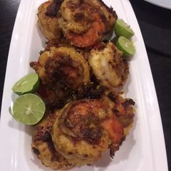 A picture of Spicy Pan grilled prawns.