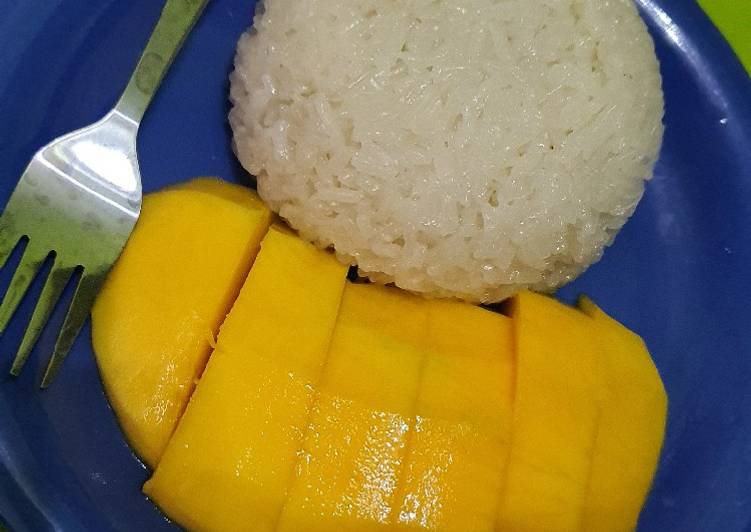 Langkah Mudah untuk Membuat Simple Mango Sticky Rice (Rice Cooker) Anti Gagal