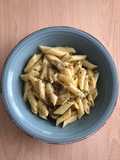 Macarrones con mantequilla vegana y seitán