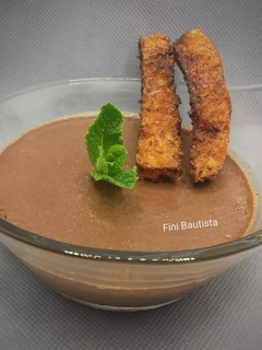 Una foto de Flan de chocolate